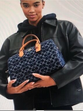 EUC! Coach Rowan Satchel Bag In Signature Denim